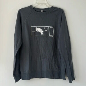 Women’s Gray Costa Rica Crewneck Sweatshirt Long Sleeve Tshirt Travel Loungewear